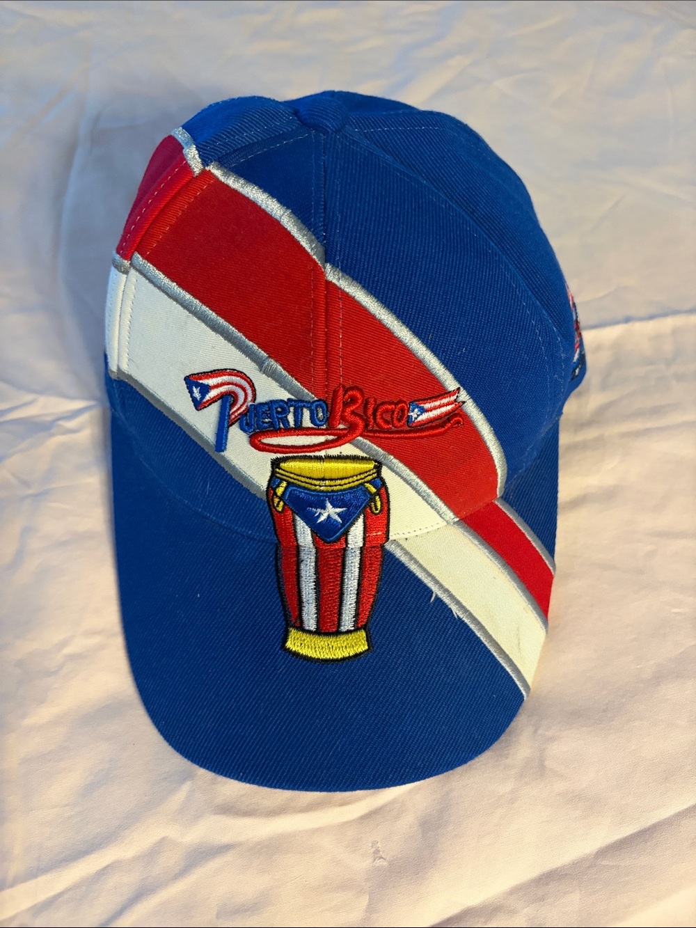 Puerto Rico Embroidered Baseball Cap - Blue, Red, White